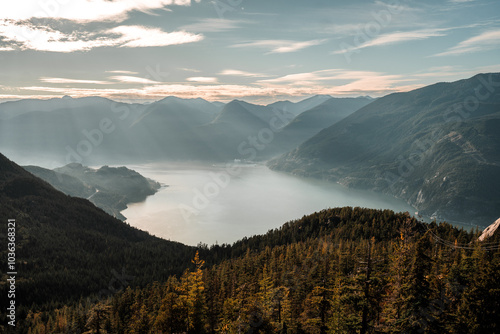 Fototapeta Naklejka Na Ścianę i Meble -  Vancouver BC Canada natural landscape overlooking the Sound. From Sea to Sky.