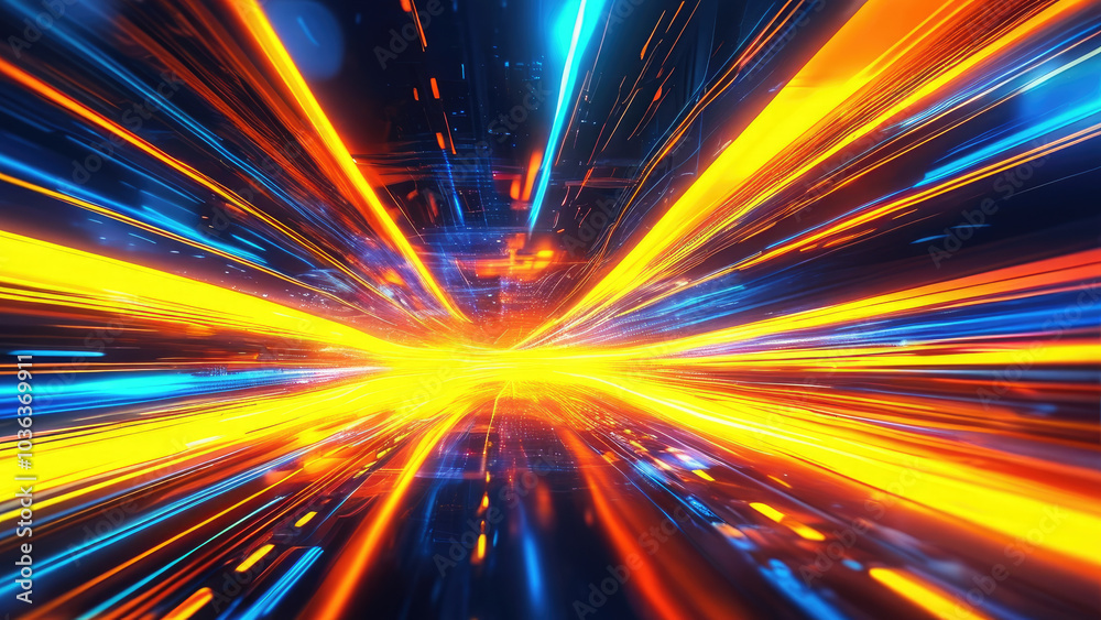 Obraz premium Vivid Fluorescent Tech Flow