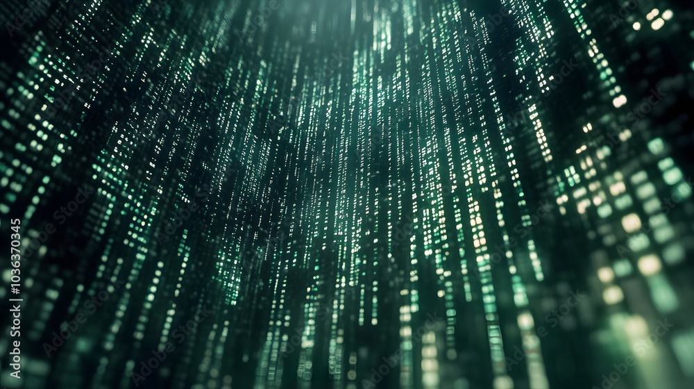 Abstract technology chip lines growing from bottom to top at digital binary code background. Abstract technology chip lines growing from bottom to top at digital binary code background.