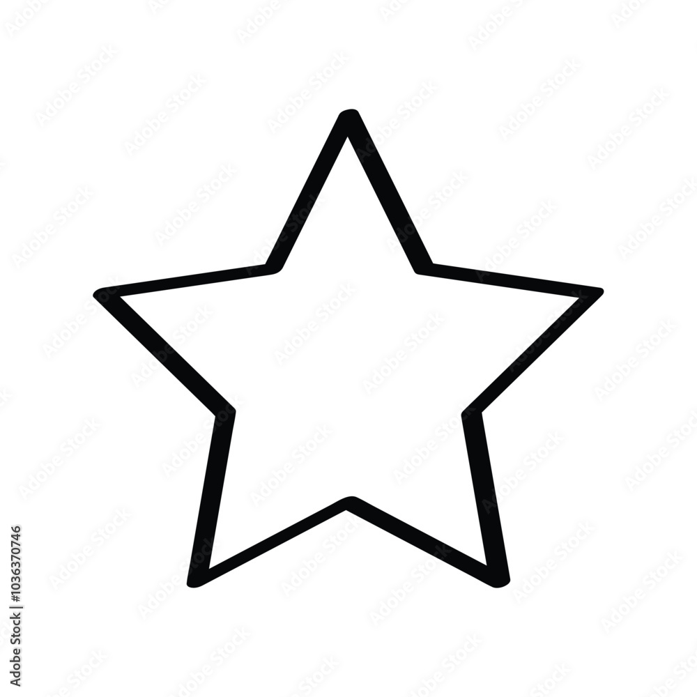 Hand drawn black outline star. Vector illustration Hand drawn black outline star. Vector illustration