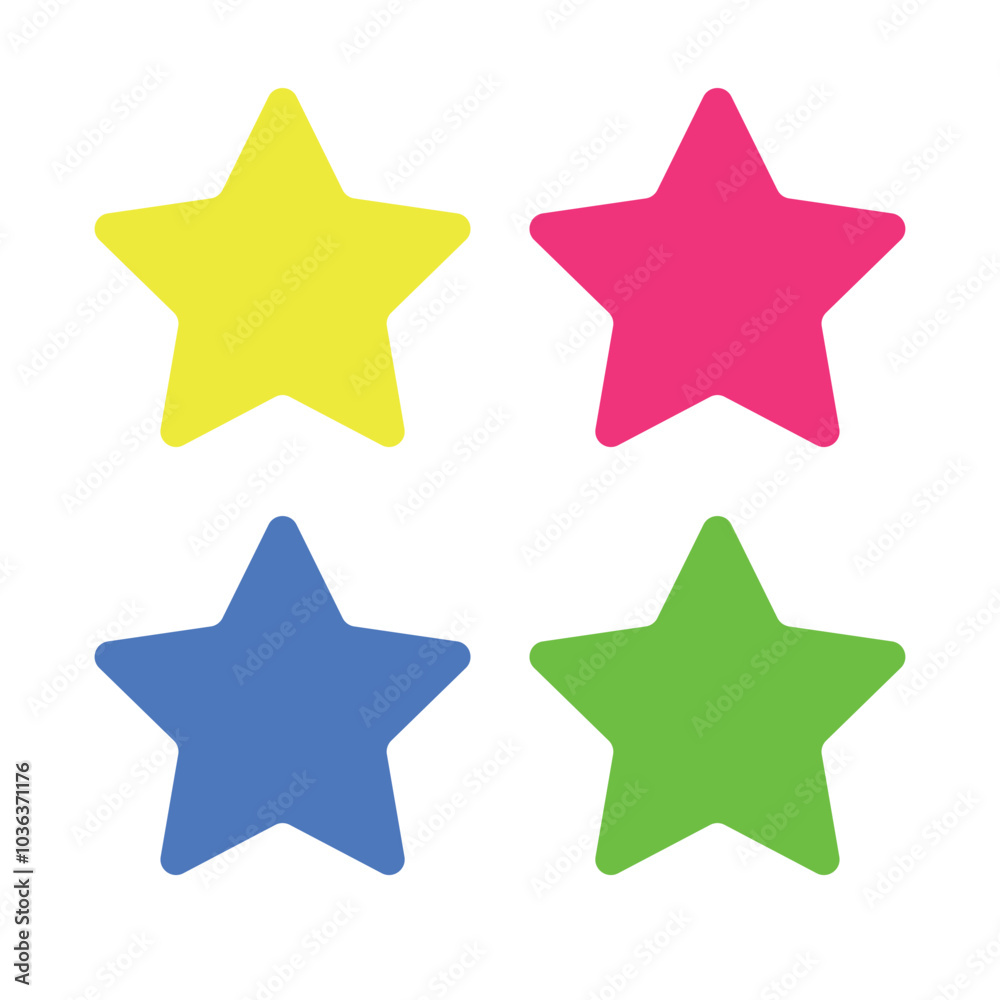 Obraz premium Basic stars flat vector design collection set.
