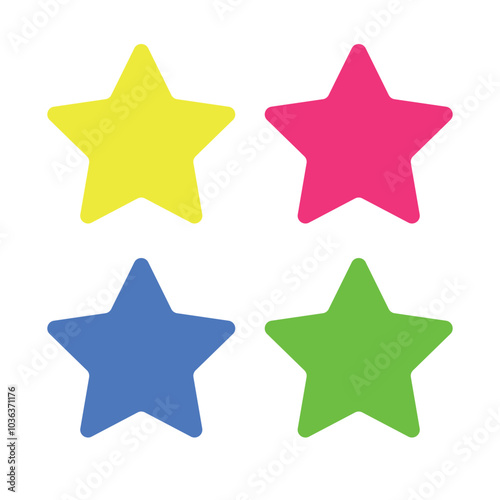 Basic stars flat vector design collection set.