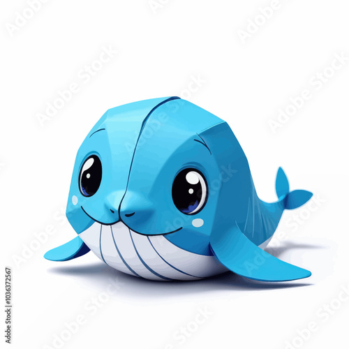 Cute Whale Toy with Big Eyes and Smile