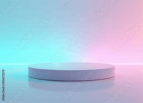 Cylindrical Pedestal on Gradient Background