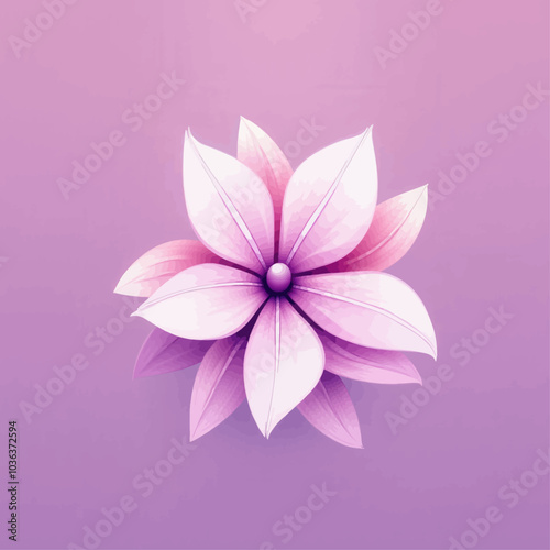 Delicate Pink Flower on Lavender Background