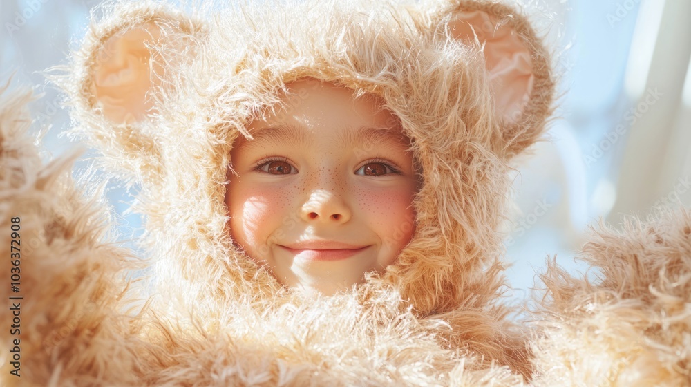 Adorable Teddy Bear Halloween Costume and Makeup in a Cozy Child-Friendly Setting Adorable Teddy Bear Halloween Costume and Makeup in a Cozy Child-Friendly Setting