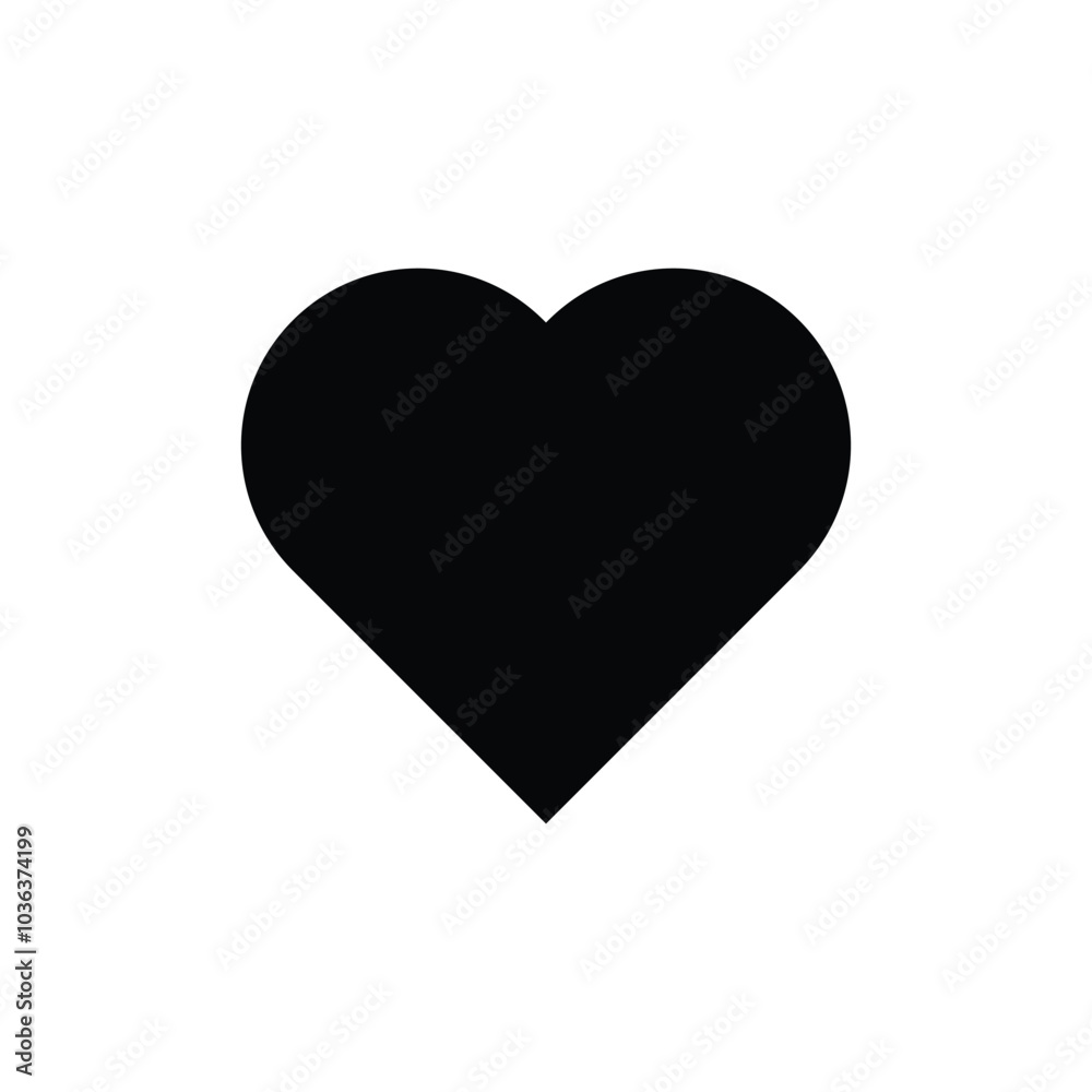 Black love icon isolated background vector Black love icon isolated background vector