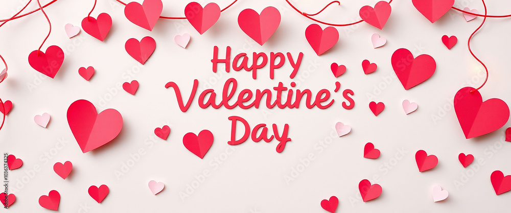 Valentine day gift card holiday love heart shape fly banner on soft on background Valentine day gift card holiday love heart shape fly banner on soft on background
