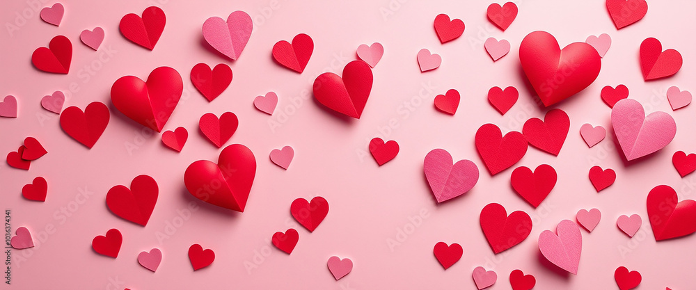 Valentine day gift card holiday love heart shape fly banner on soft on background Valentine day gift card holiday love heart shape fly banner on soft on background