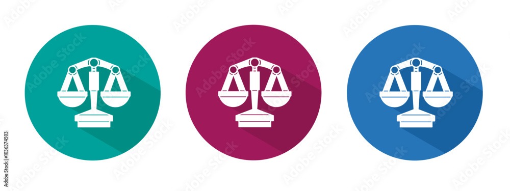 Icon for scales of justice vector illustration in flat. Icon for scales of justice vector illustration in flat.