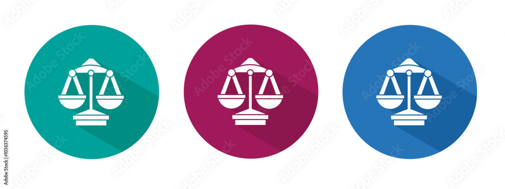 Icon for scales of justice vector illustration in flat. Icon for scales of justice vector illustration in flat.