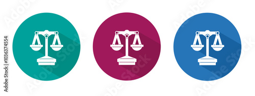 Icon for scales of justice vector illustration in flat.