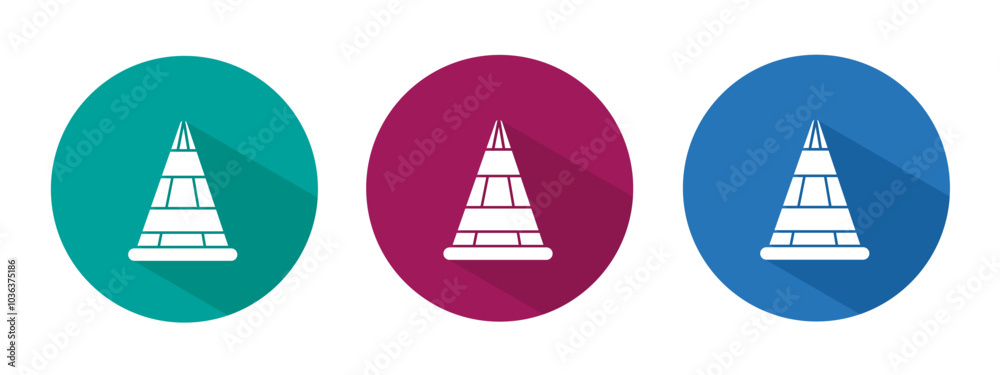 Icon for traffic cone vector illustration in flat. Icon for traffic cone vector illustration in flat.