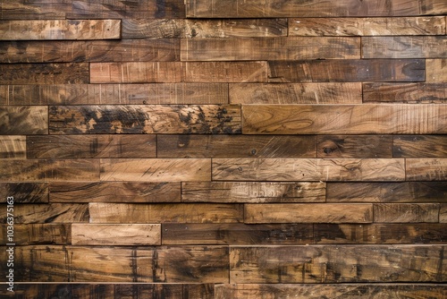 Rustic Brown Wood Plank Wall.