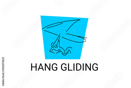 hang glider sport vector line icon. sportman, flying with hang glider. sport pictogram illustration.