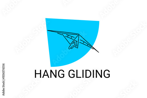 hang glider sport vector line icon. sportman, flying with hang glider. sport pictogram illustration.