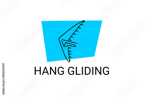 hang glider sport vector line icon. sportman, flying with hang glider. sport pictogram illustration.