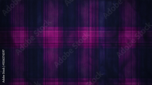 Seamless tartan pattern featuring modern twist with deep purple and black hues, creating stylish and contemporary look. Perfect for various design applications