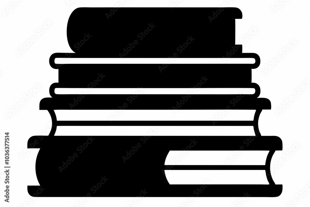Books icon, stack of black books silhouette vector
Books icon, stack of black books silhouette vector