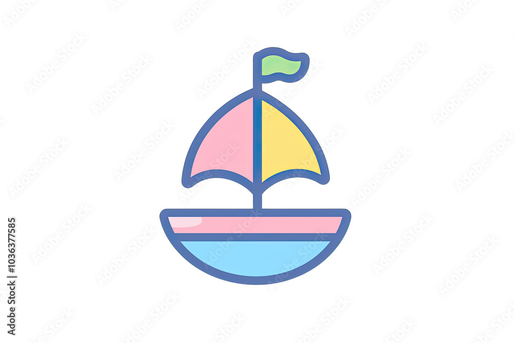 A colorful and playful illustration of a sailboat with a pastel design, perfect for nautical-themed projects and children's content. A colorful and playful illustration of a sailboat with a pastel design, perfect for nautical-themed projects and children's content.