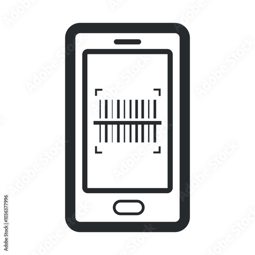 A smartphone displaying a barcode scanning icon, designed for quick product identification and inventory management in retail settings