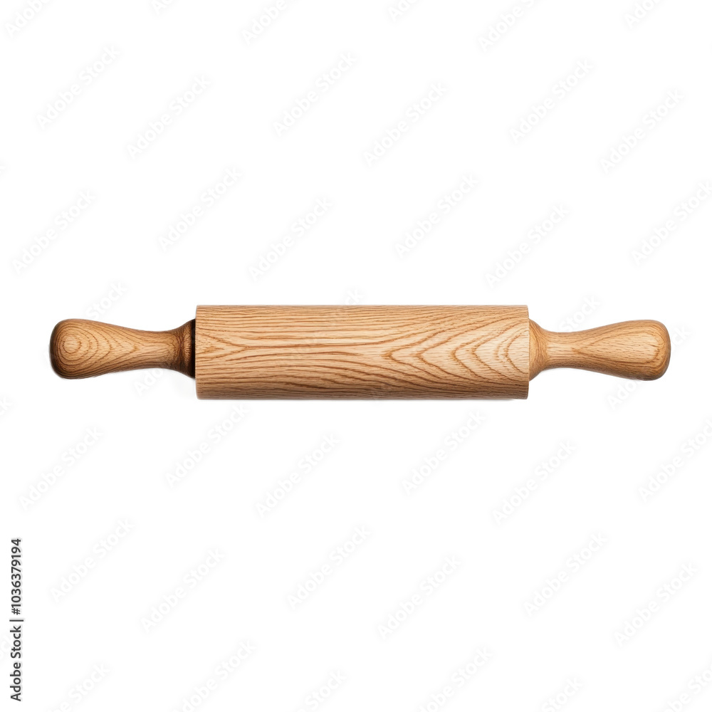 Wooden rolling pin for baking and cooking isolated transparent background Wooden rolling pin for baking and cooking isolated transparent background