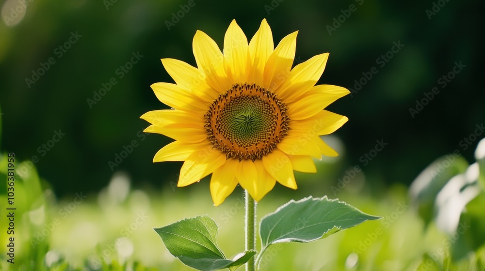 Bright Yellow Sunflower in Natural Setting Bright Yellow Sunflower in Natural Setting