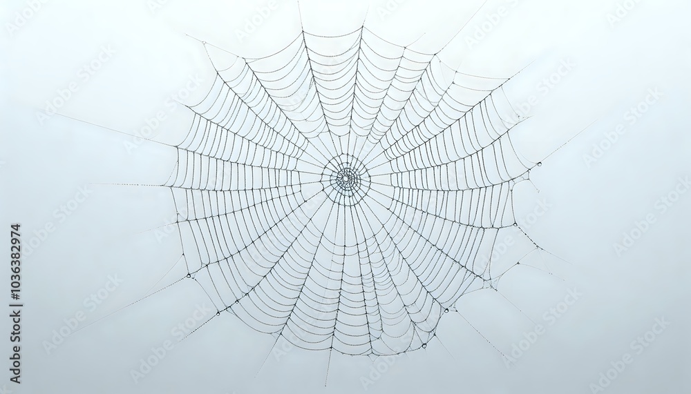 Obraz premium Intricate Spider Web with Metallic Spiders