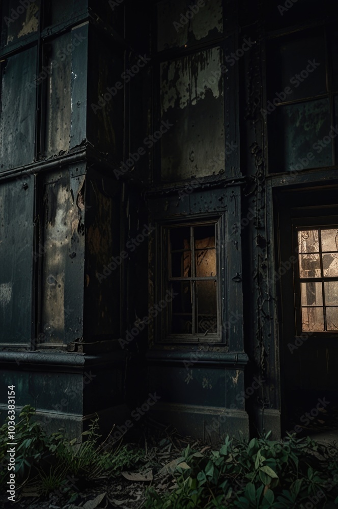 Exterior Dark horror old abandoned home Exterior Dark horror old abandoned home