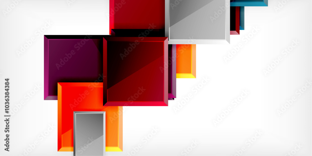 Obraz premium Colorful squares and rectangles. Vector Illustration For Wallpaper, Banner, Background, Card, Book Illustration, landing page