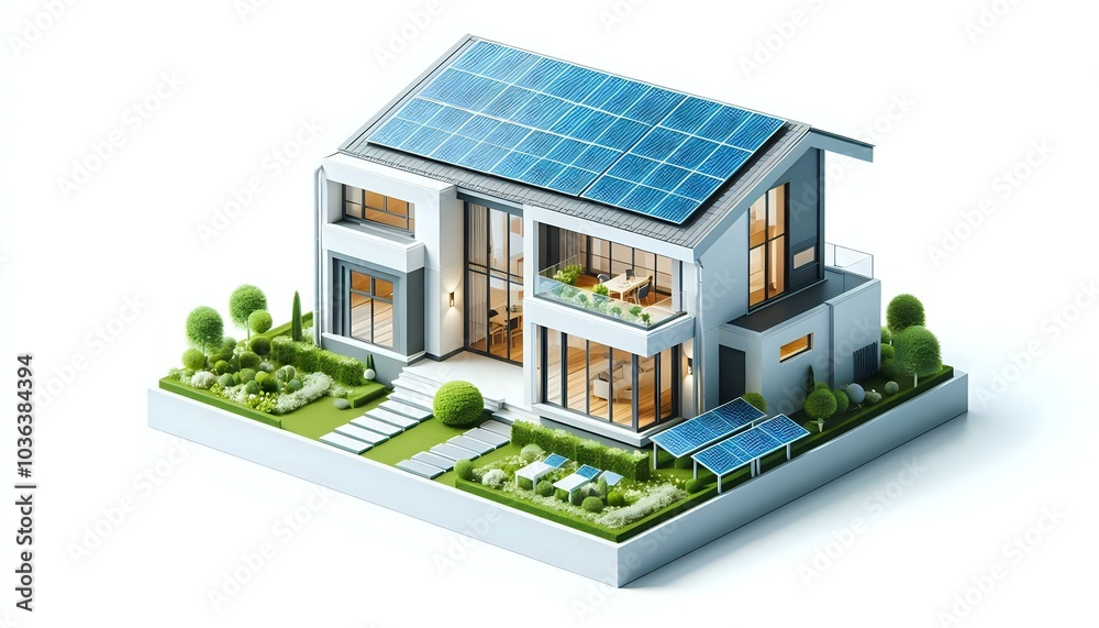 Modern Eco-Friendly Home with Solar Panels Modern Eco-Friendly Home with Solar Panels