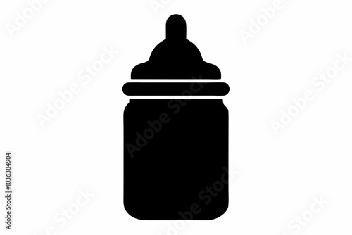baby bottle icon, feeding bottle vector, milk bottle silhouette vector