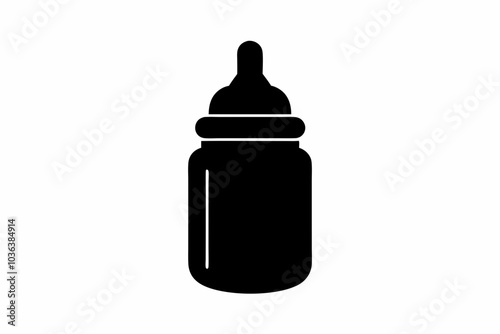 baby bottle icon, feeding bottle vector, milk bottle silhouette vector