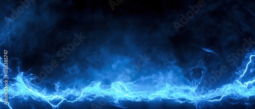 Abstract blue lightning pulse on a dark background, creating a sense of energy and motion.