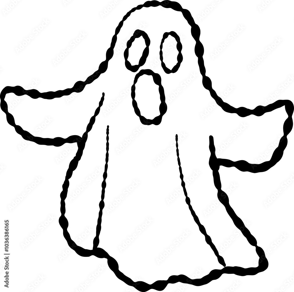 Fototapeta premium Hand Drawn Doodle Ghost Illustration