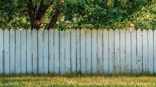A fence dividing two neighboring properties, emphasizing boundaries and separation