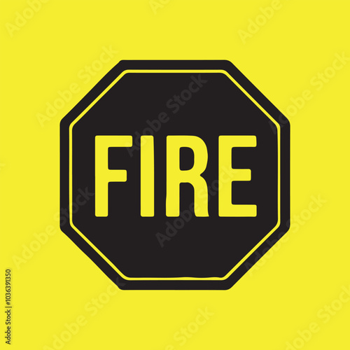 Fire Warning icon vector art illustration on white background