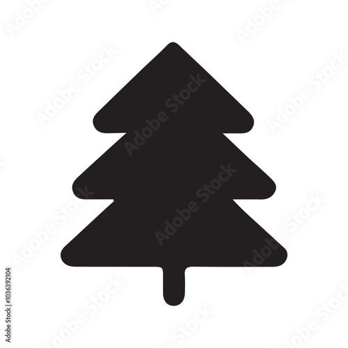 Christmas tree vector art design on white background