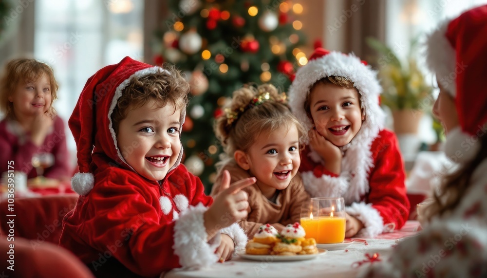 family celebrating christmas family celebrating christmas