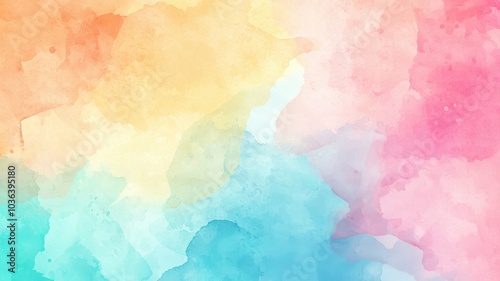 A vibrant watercolor background featuring soft gradients of orange, pink, and blue, creating an artistic and soothing effect.