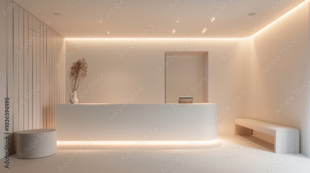 Minimalist reception nook, soft lighting Minimalist reception nook, soft lighting