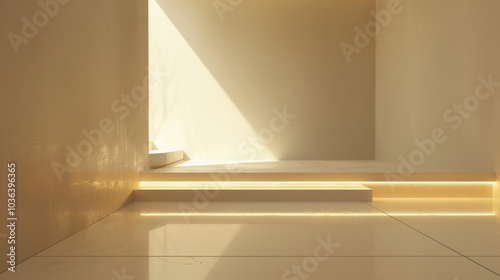 Minimalist reflection nook, soft lighting