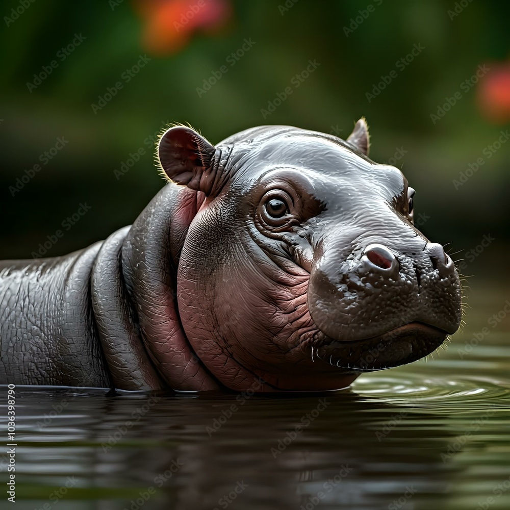 Pygmy hippopotamus in the zoo, famous hippopotamus in the world. Pygmy hippopotamus in the zoo, famous hippopotamus in the world.