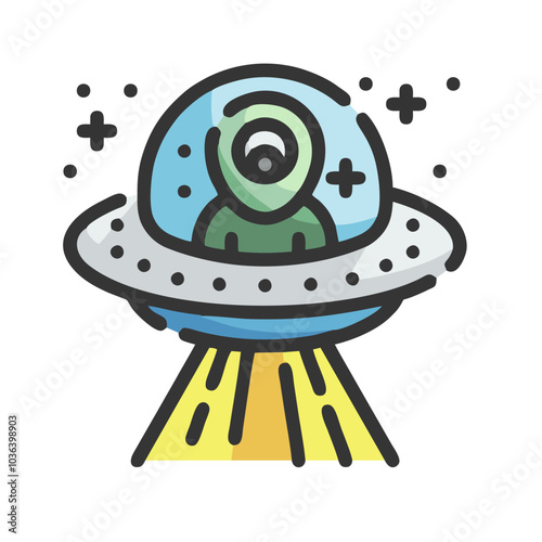 cartoon ufo alien