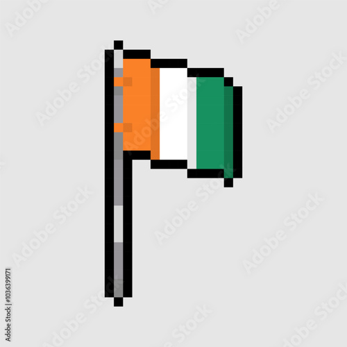 Pixel art style, 18 bit style Ireland flag vector