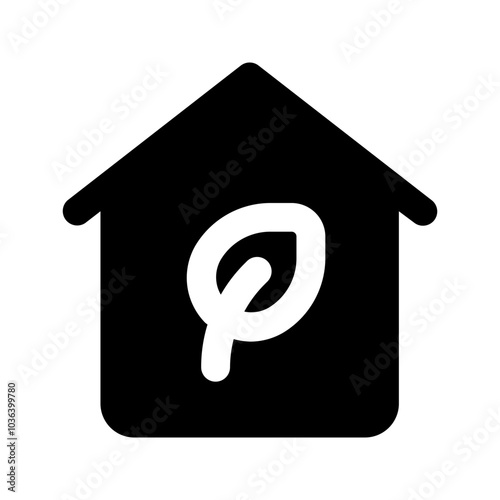 eco house glyph icon