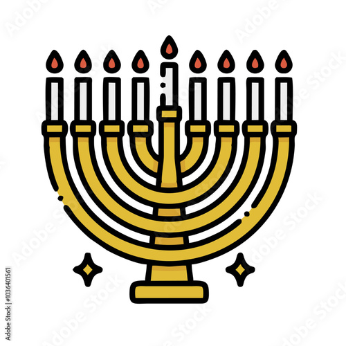 menorah with candles