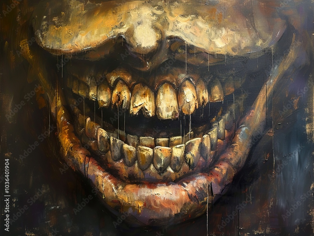 A Close-Up of a Disturbing Smile - Oil Painting A Close-Up of a Disturbing Smile - Oil Painting