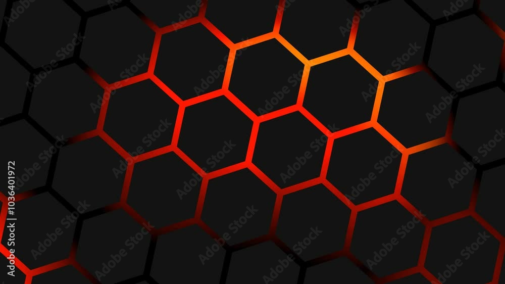 Hexagon shapes rotation motion graphics abstract colorful background. video footage. 4k