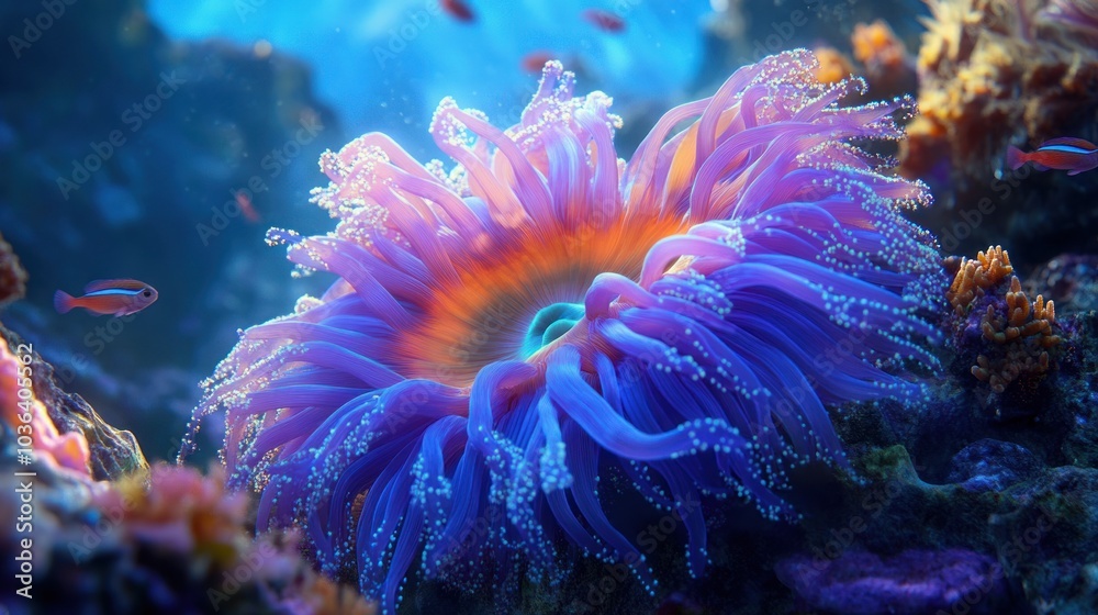 Vibrant Sea Anemone Underwater Vibrant Sea Anemone Underwater